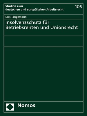 cover image of Insolvenzschutz für Betriebsrenten und Unionsrecht